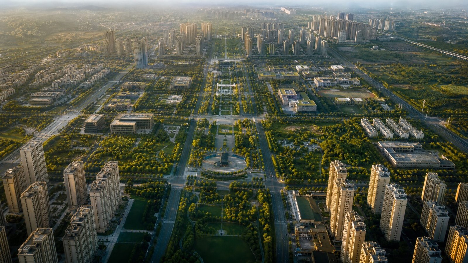 Aerial view of planned blocks under the Dholera TP schemes