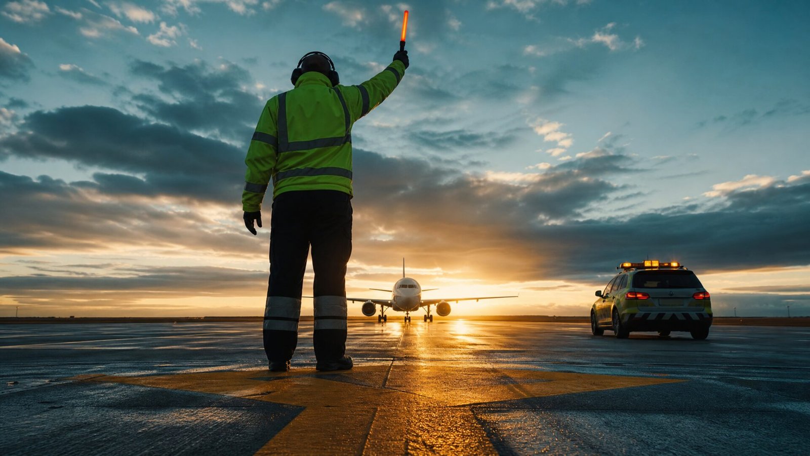 Ground crew on the new Dholera airport runway