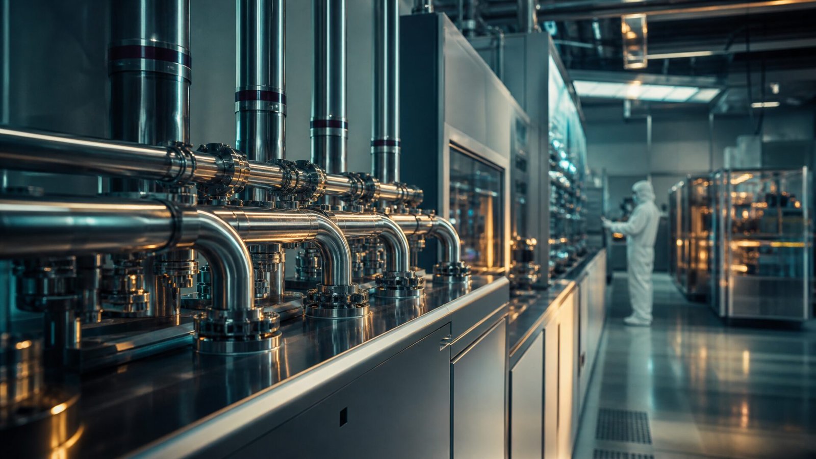 Pipes delivering semiconductor chemicals into cleanroom tools