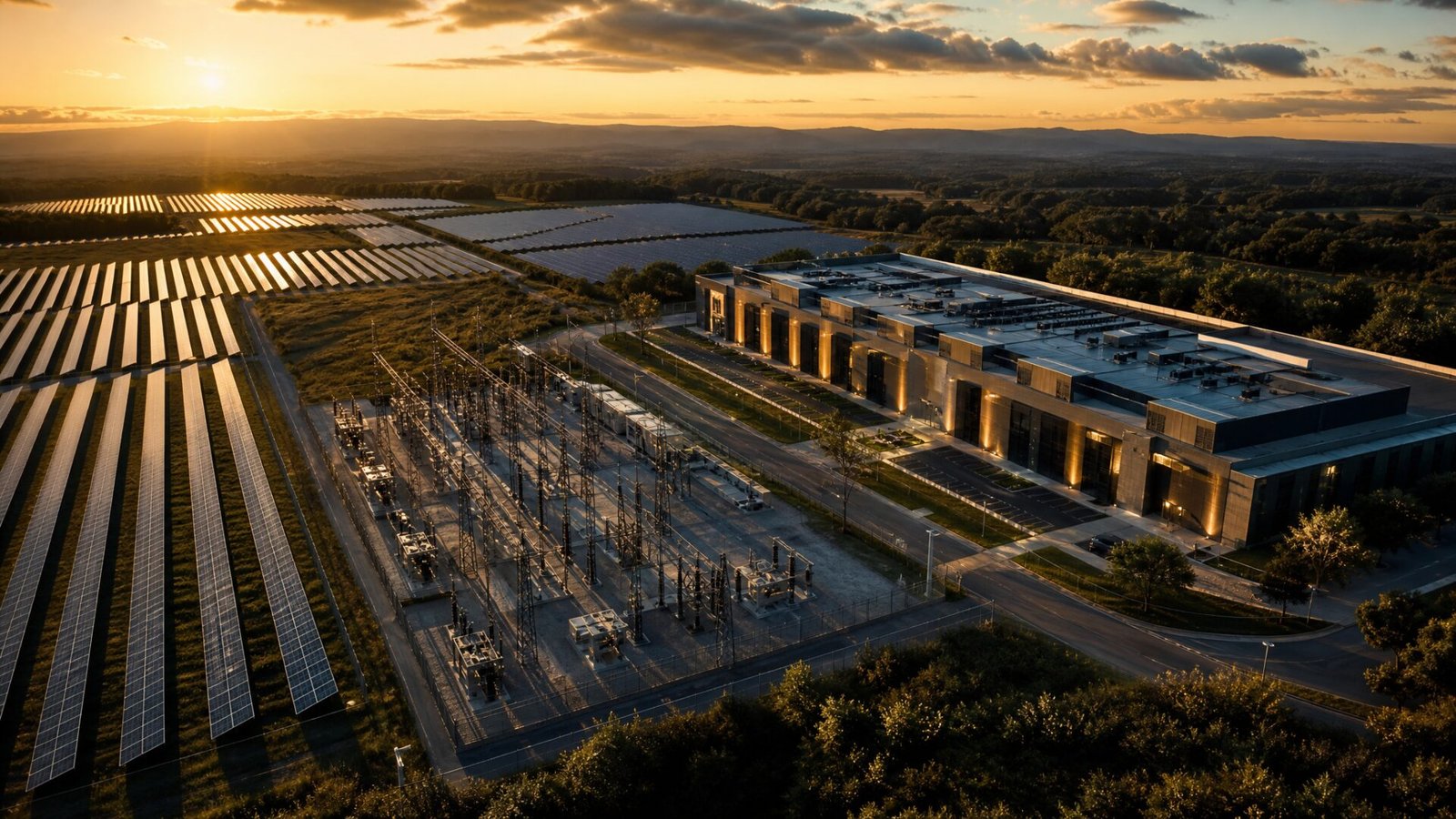 Solar power feeding a Dholera data centre
